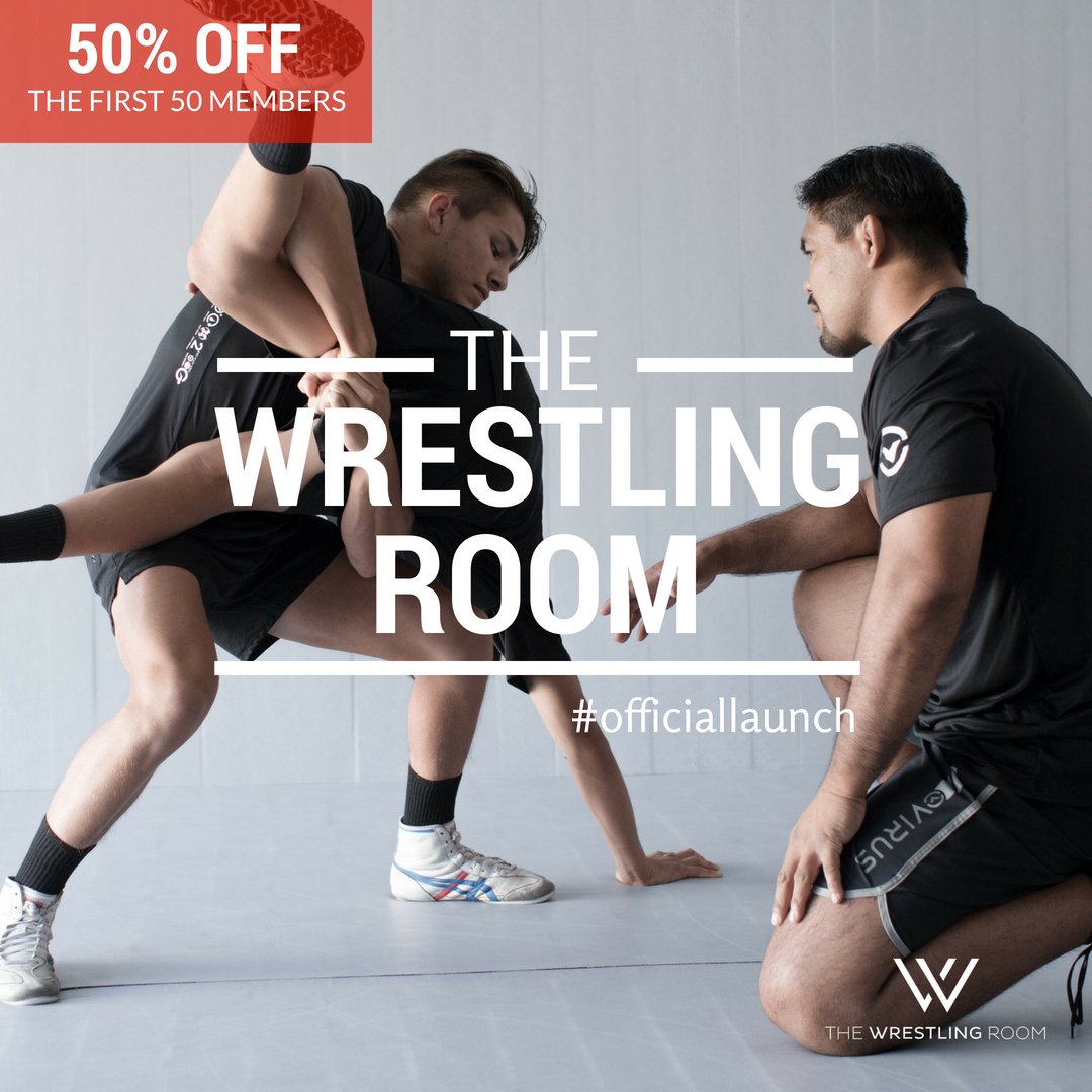 It's that time... Join us for the #officiallaunch of The Wrestling Room! Learn to wrestle anytime, anywhere with UFC Veteran and NCAA Champion Mark Munoz! As a thank you, we are offering 50% off the first 50 members! Enter in code TWR50 at checkout. #wrestling #mma #bjj