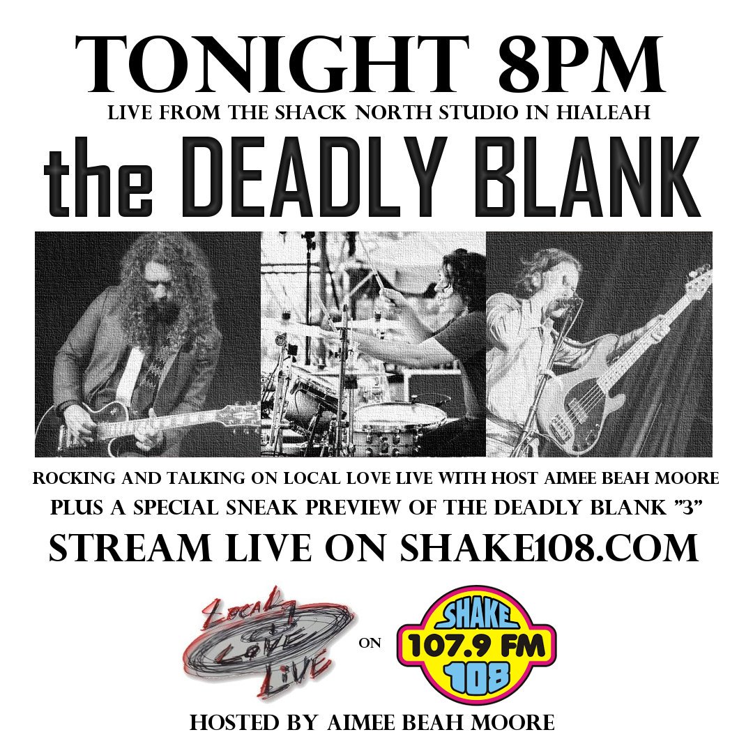 TheDeadlyBlank's tweet photo. TONIGHT 8PM We're live on @Shake108FM with a sneak preview of our new album #thedeadlyblank3 #locallovelive Stream from https://t.co/4fe221YiK8 https://t.co/RUmDlHP98Q
