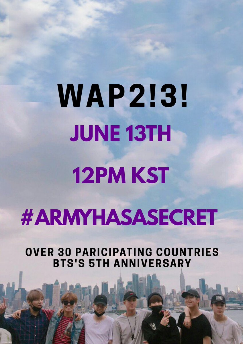 WAPNetherlands's tweet photo. Let's trend the surprise and let the boys know!😃💜 @BTS_twt #armyhasasecret https://t.co/J3yIowQBlp
