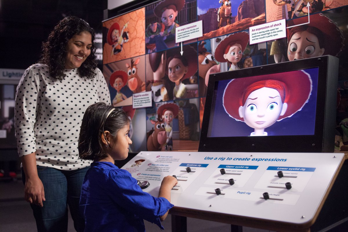 scienceworldca's tweet photo. Now you can learn how art and science come together to make Pixar magic! Participate in over 40 interactive exhibits, hear from members of the production studio and come face-to-face with some of your favourite Pixar characters! More: https://t.co/SMYLIED7HE #ScienceofPixarSW https://t.co/yzlJ04e9U3