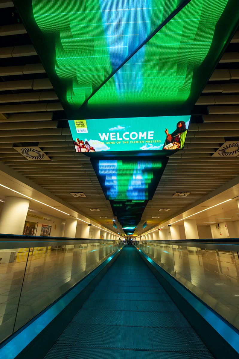 CreateMM's tweet photo. Our immersive installation is now welcoming all international visitors @BrusselsAirport terminal B. Check it out. More crazy stuff coming soon.... #toerismevlaanderen #actld #flemishmasters #audiovisual #lightdesign #immersive #design #multimedia #creative #create #createsystems https://t.co/VjuBl50AIY