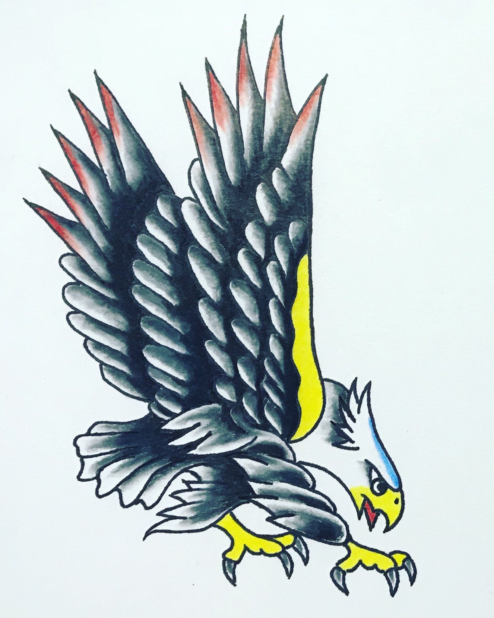 old school eagle tattoo flash