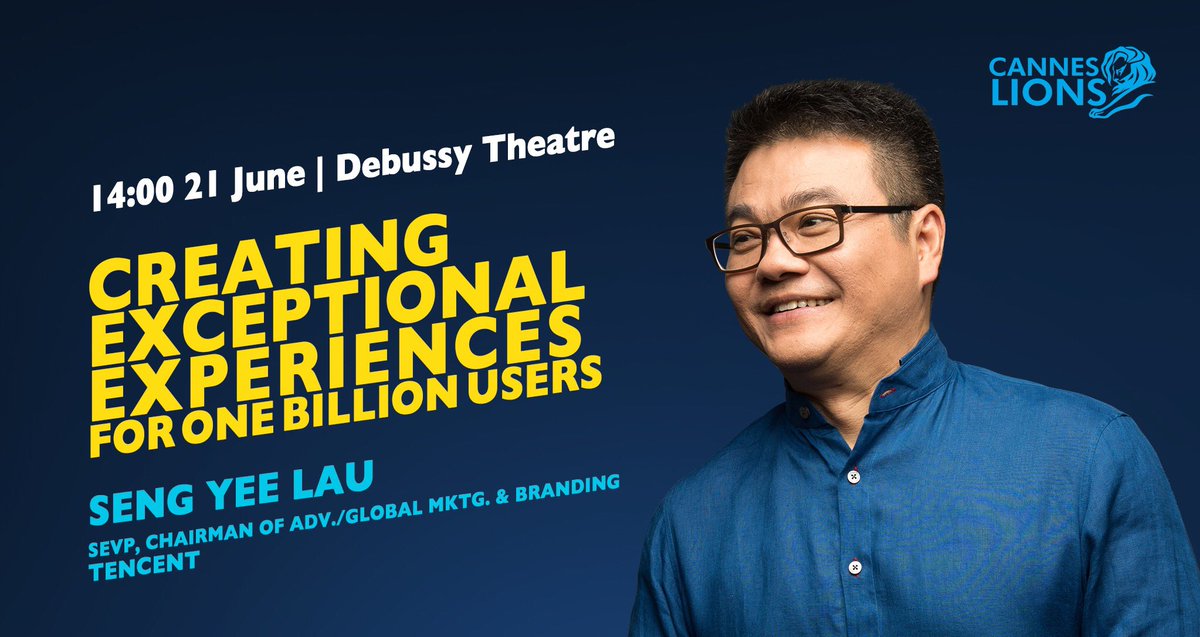 It is my pleasure to once again be invited to the main stage at <a href="/Cannes_Lions/">LIONS | The Home of Creativity</a> to share insights, stories and knowledge. I hope to see you at the Debussy Theater at 2 PM on 21 June.  #CannesLions #Canneslions2018