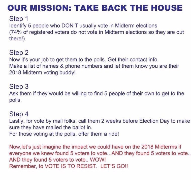 eronel35's tweet photo. #in150days We take our democracy back! No more โsitting outโ the midterms! #FindFive people who didnโt vote and take them to the polls! #YourVoteIsYourVoice https://t.co/5aZOZKoSjv