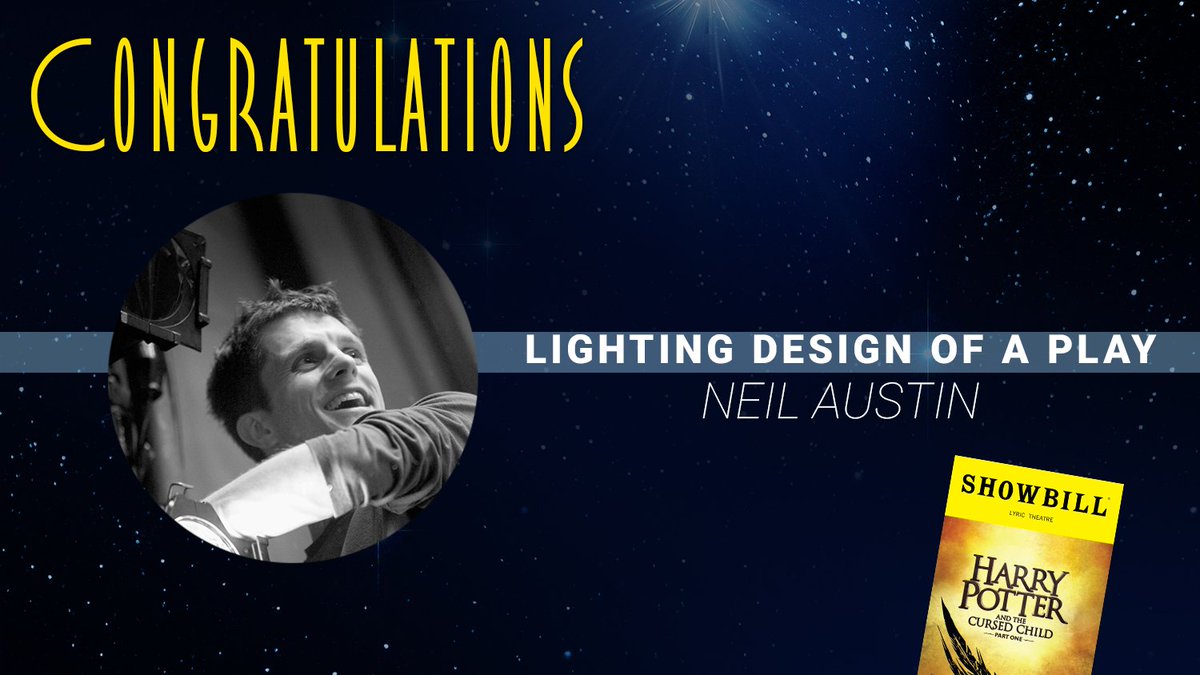 playbill's tweet photo. Best Lighting Design of a Play goes to @HPPlayNYC’s Neil Austin! #TonyAwards https://t.co/Bd8V7ytoMV https://t.co/obHS1uXLVj