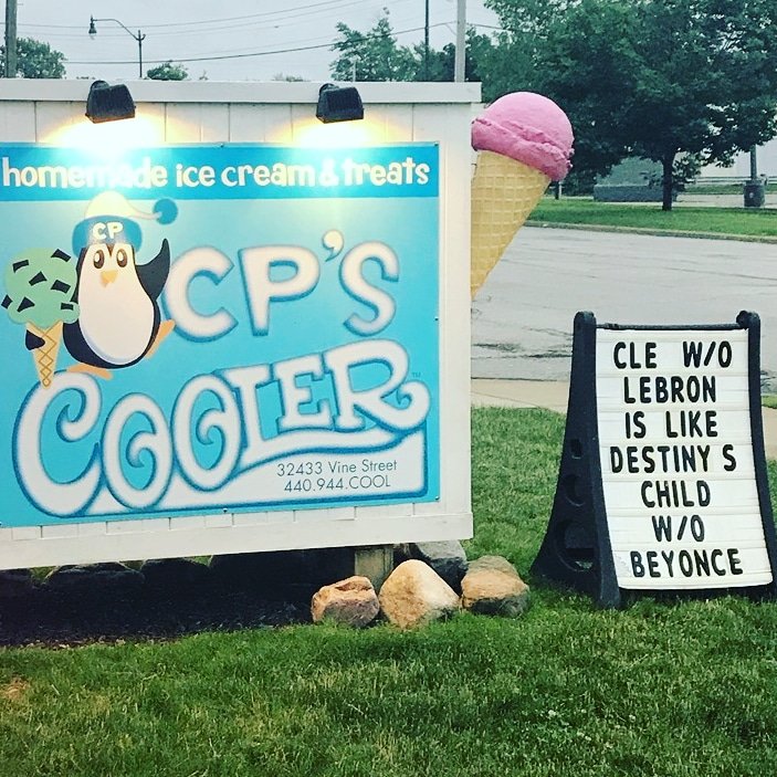 CPS_COOLER's tweet photo. We at CPs Cooler are @KingJames fans for life, how about you?! #pleasedontgo #lebron #cle #cavs #clevelander
#icecream #cpscooler #shaveice #homemade #homemadeicecream #cookiedough #icecreamshop #serious #destinyschild #beyonce #goat https://t.co/Mr0KgOQPRF