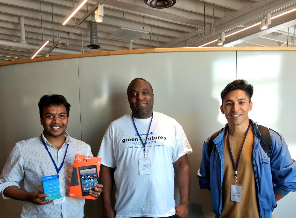 anil_pantangi's tweet photo. Winner of AWS Tech Challenge and overall Hackathon Second place. #GreenFuturesHackathon. Thanks to @CapgeminiNA @ibm @amazon @Microsoft #LifeAtCapgemini https://t.co/bNMu4fG2fO