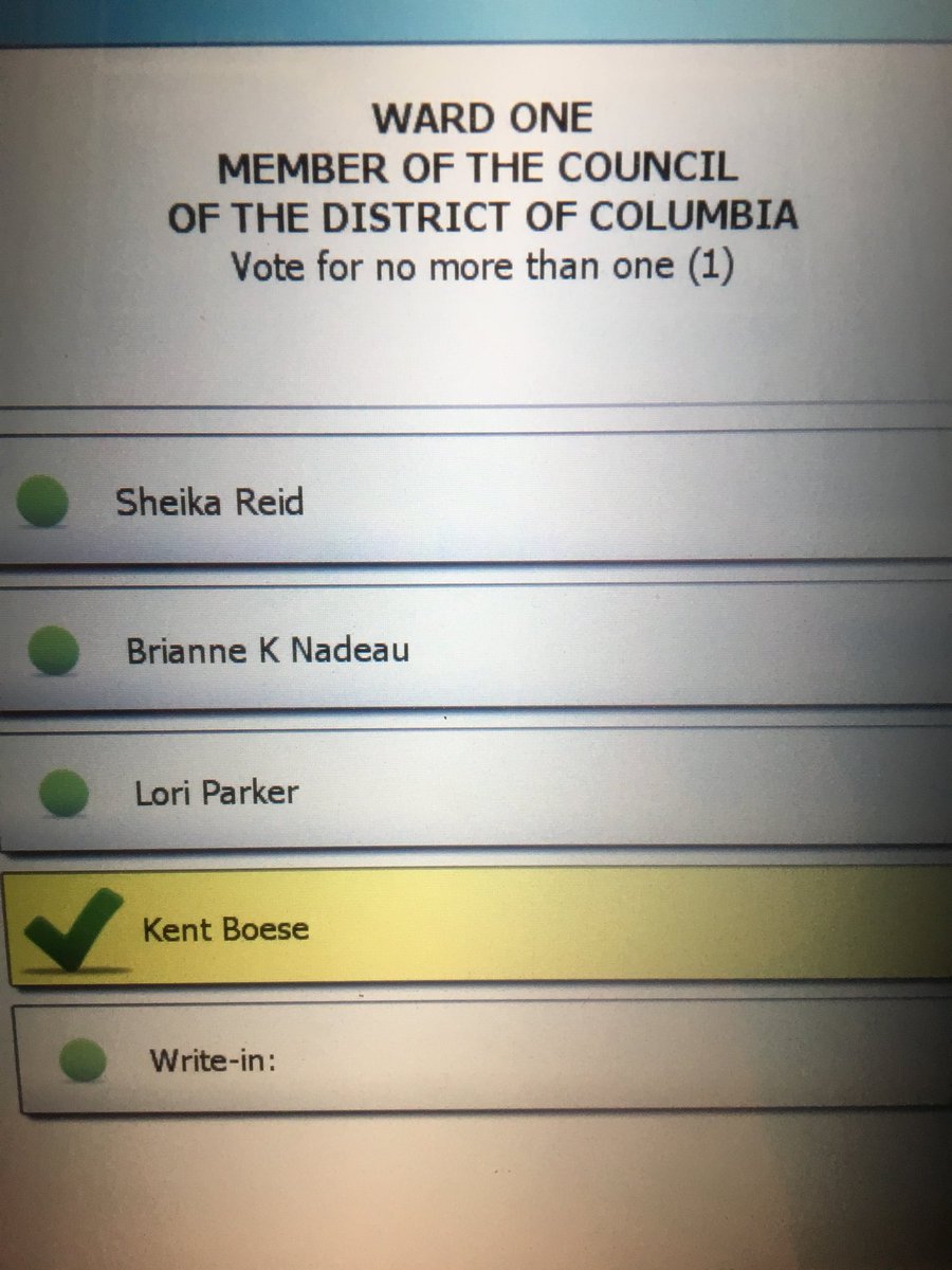 Happy to have cast my vote for my husband <a href="/KentBoeseDC/">Kent Boese</a> #onewardone  #Boese2018 #decision2018