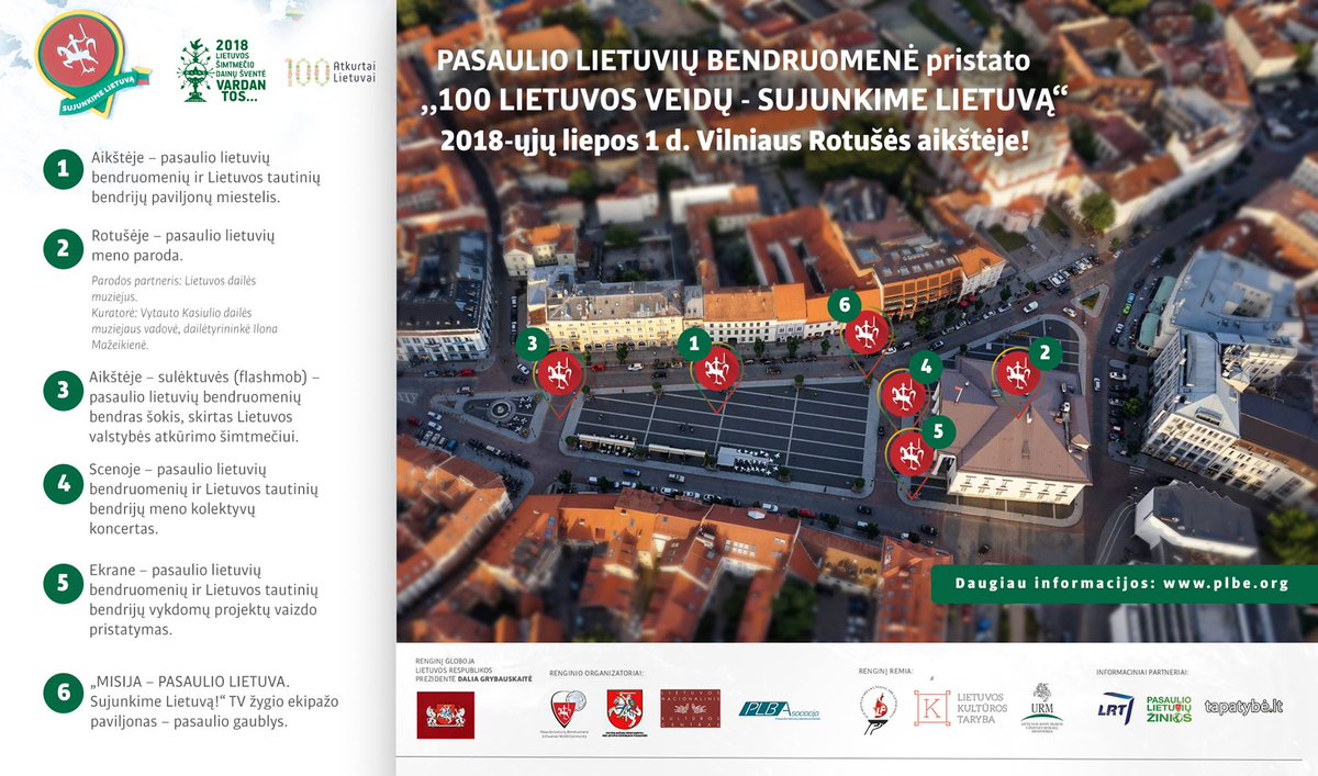 pljs_org's tweet image. „100 LIETUVOS VEIDŲ – SUJUNKIME LIETUVĄ“
2018-ųjų liepos 1 d. Vilniaus Rotušės aikštėje!