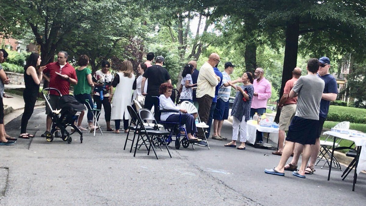 Lots of fun at the Myrtle street block party! #ColonialVillage #Ward4Proud