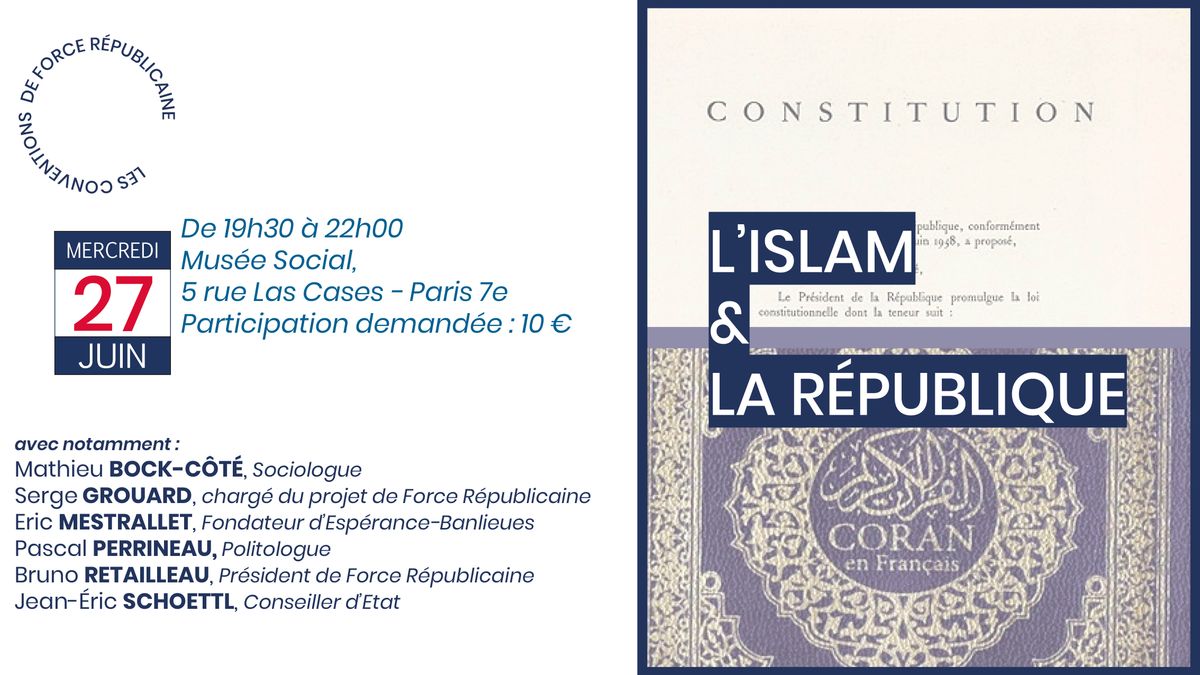 J-7 avant la convention #ForceRepublicaine en présence de @BrunoRetailleau @mathieuBockCoté @SergeGrouard @ericmestrallet @pascalperrinea1 @jeanericschoettl
weezevent.com/convention-de-… …  twitter.com/FemmesFillonNP…