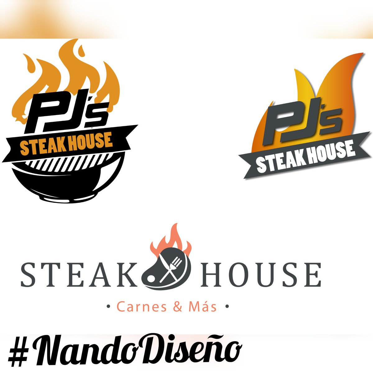NandoDiseno's tweet photo. Terminamos propuestas de #Logotipo para nuestros amigos de #PjsSteakHouse gracias por confiar y preferir a #NandoDiseño  si deseas tu logo solo Contáctanos ⤵ https://t.co/JzoiHTYBYn