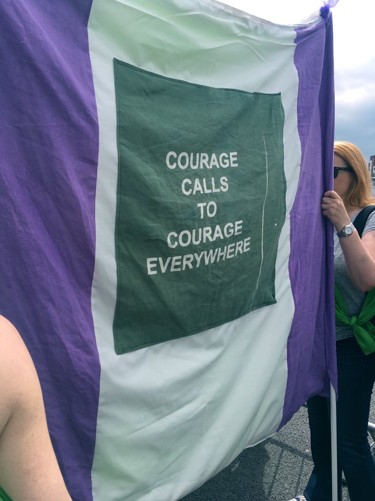 nikki_gavan's tweet photo. Solidarity knows no borders, grma to our fab @DroghedaT4Y @DroghedaARC crew for organising bus today so we could put our feet on the street at #PROCESSIONSbelfast and support the call for #AbortionRights in the north. #TheNorthIsNext https://t.co/pv3gultGmW