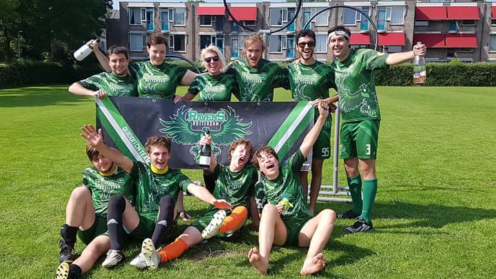 Today we managed to win both our matches at the final league day in <a href="/rotterdam/">Gemeente Rotterdam</a>!  After we defeated the <a href="/NorthSeaNargles/">North Sea Nargles</a> with 60*-0, We also beat the Twentse Thestrals with 90*-30. The champagne didn't last very long. And now we will celebrate our first place!