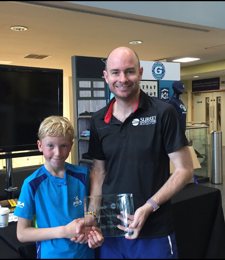 Well done Dylan winning the Surrey Sports Park open for under 13. Playing well against a top 16 player in the final, winning 3-1. Surrey Sports Park is a lovely venue and and it was a really well run comp. Thanks Jesse