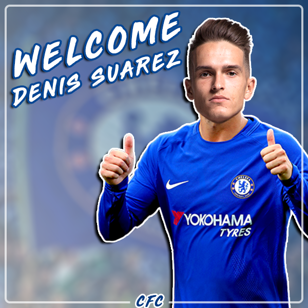 ChelseaFC_EBL's tweet photo. Welcome Denis Suarez!

O meia Denis Suarez, de 24 anos, chega para reforçar o @ChelseaFC_EBL  envolvido em uma troca por Azpilicueta. 

#GoBlues 🔵⚪️ https://t.co/ip2fUXaJq2