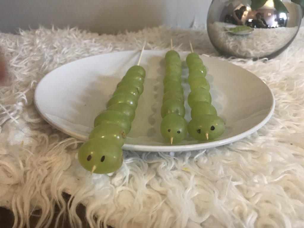 Sanyar made a mini beast(spider 🕷, lady bird 🐞and worm 🐛) with the plastic plate and grapes 🍇 #smithdownextra <a href="/SmithdownPrimR/">SmithdownRecep</a> <a href="/MissMcFarlane/">Miss McFarlane</a>