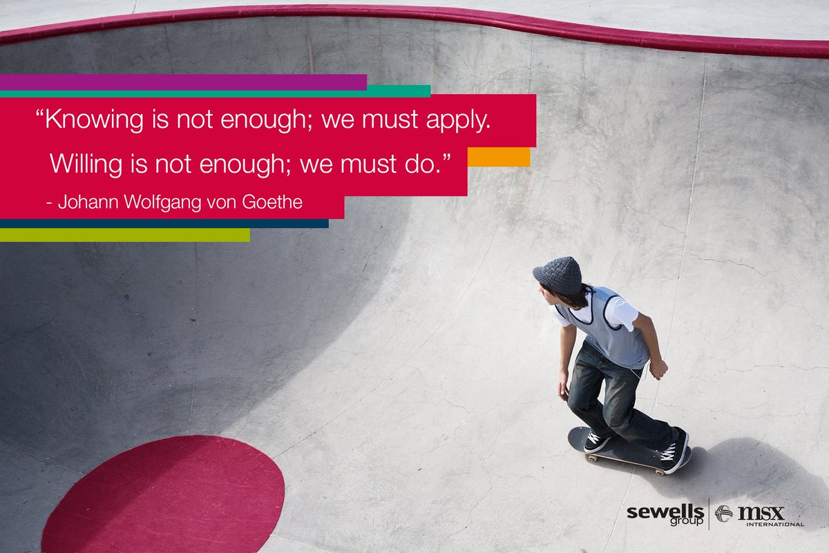 SewellsAus's tweet photo. "Knowing is not enough; we must apply. Willing is not enough; we must do."  - Johann Wolfgang von Goethe
#motivationalmonday https://t.co/UZHGawDcFs
