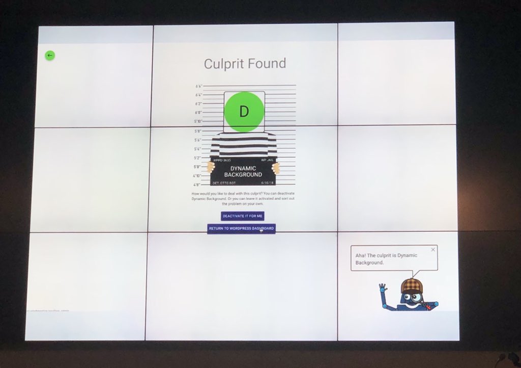 OCWordCamp's tweet photo. RT @JenBlogs4U: Plugin Detective developed by nataliemac & @CroixHaug for the #Pluginpalooza at #WCOC is super cool! #WCOC18 #Plugins #WordPress https://t.co/XCM5WHzzhQ