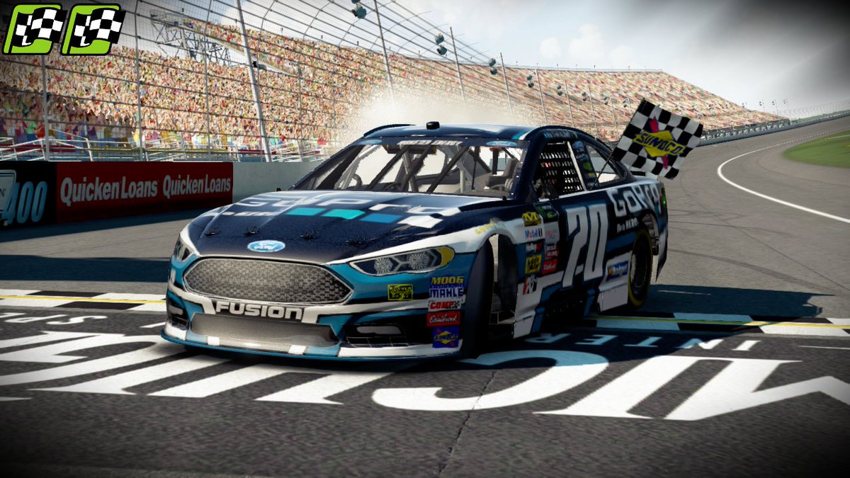 Shaun_Smith_70's tweet photo. NASCAR '15 Career:
@NASCAR #FireKeepersCasino400 at @MISpeedway 
Finished 1st !!! 🏁🏁🏁😎 https://t.co/DWXyRRf6Ze