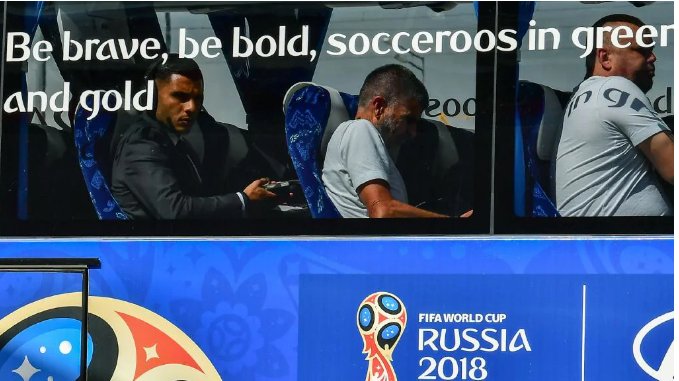heraldsunsport's tweet photo. The @Socceroos have landed in Russia! The countdown is on to our opening match vs 🇫🇷 #fivesleepstogo
WC Daily: https://t.co/Nh0j6ghDFW https://t.co/R3GsGCTMUR