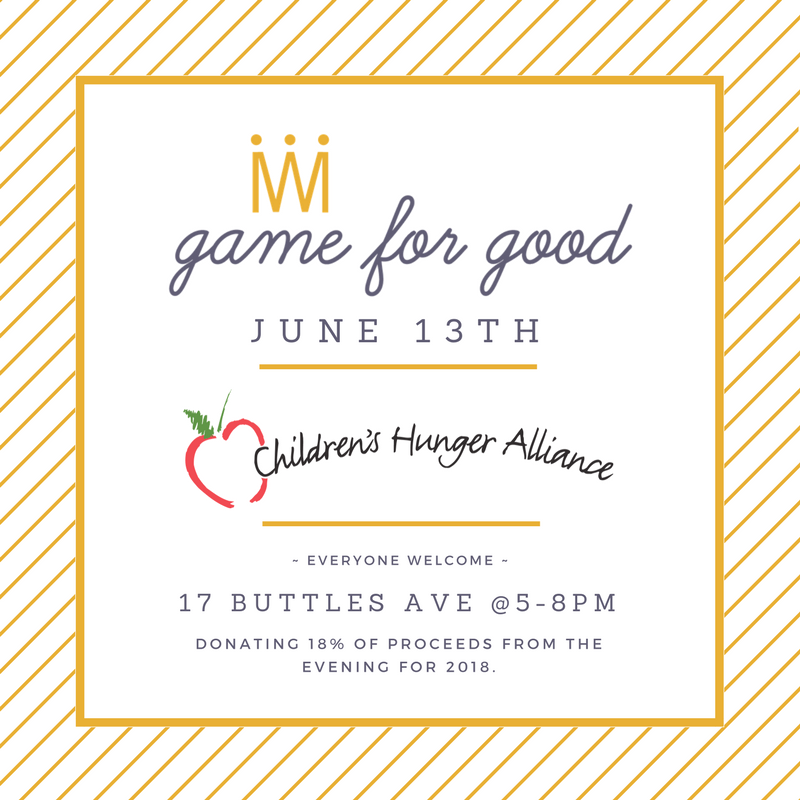 kingmakersfun's tweet photo. Hey Cbus! This coming Wednesday we're bringing in @childrenshungeralliance - another amazing local non-profit organization. 
. 
Supporting is easy peasy. Just stop in for a beer and a board game! https://t.co/0kZzTTedbD