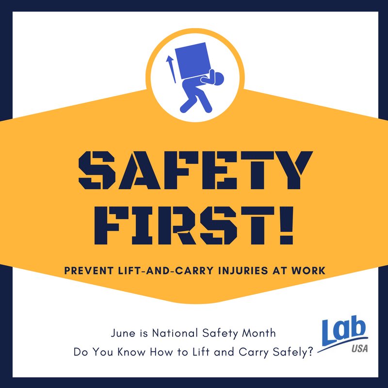 LabUSA_GB's tweet photo. June is National Safety Month and at Lab USA prevention is paramount. The National Saftey Council has excellent educational resources for home and the workplace.  Check them out by going to https://t.co/0nVkwGdjHO…/safety-topics/ergonomics-overextension https://t.co/dslekWaxY7