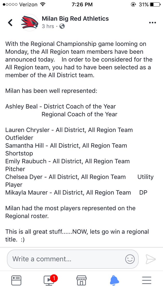 Milan_Softball's tweet photo. Congrats to @_laurenruth__  @SamanthaMae_7 @EmilyRaubuch17 @xkaylamaurer13x @chelsealaynne ‼️ https://t.co/ubEFwiyNnH
