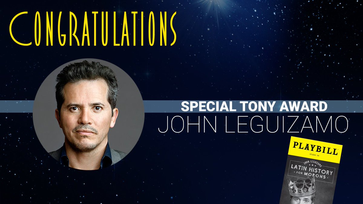 playbill's tweet photo. .@johnleguizamo receives a 2018 Special #TonyAwards! https://t.co/8mnrbg9GXC