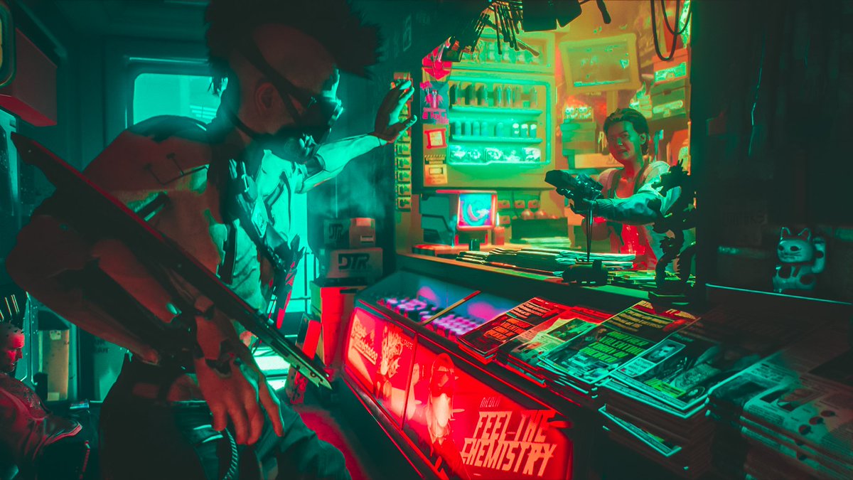 tanukimusic's tweet photo. Not sure why I decided to post-process Cyberpunk 2077 screens but I did https://t.co/8l1Jva08im
