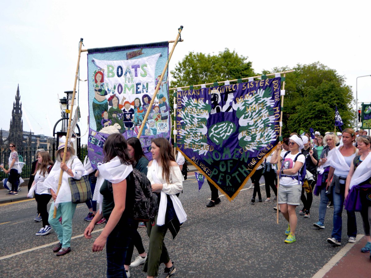 pesterandrossi's tweet photo. @PerthWOW women and girls leading the way today in Edinburgh with our collective banner made for #PROCESSION2018 https://t.co/7X2funMZ04