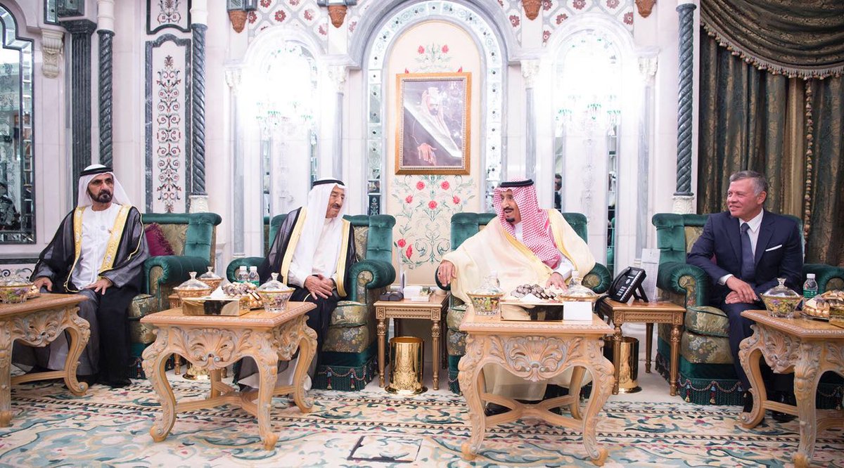 spagov's tweet photo. ⁧#خادم_الحرمين_الشريفين⁩ يستقبل ملك الأردن وأمير الكويت ونائب رئيس الإمارات  بمناسبة انعقاد الاجتماع الذي يضم الدول الأربع لمناقشة سبل دعم #الأردن الشقيق للخروج من الأزمة الاقتصادية التي يمر بها .

#واس https://t.co/OfLP8fujUg