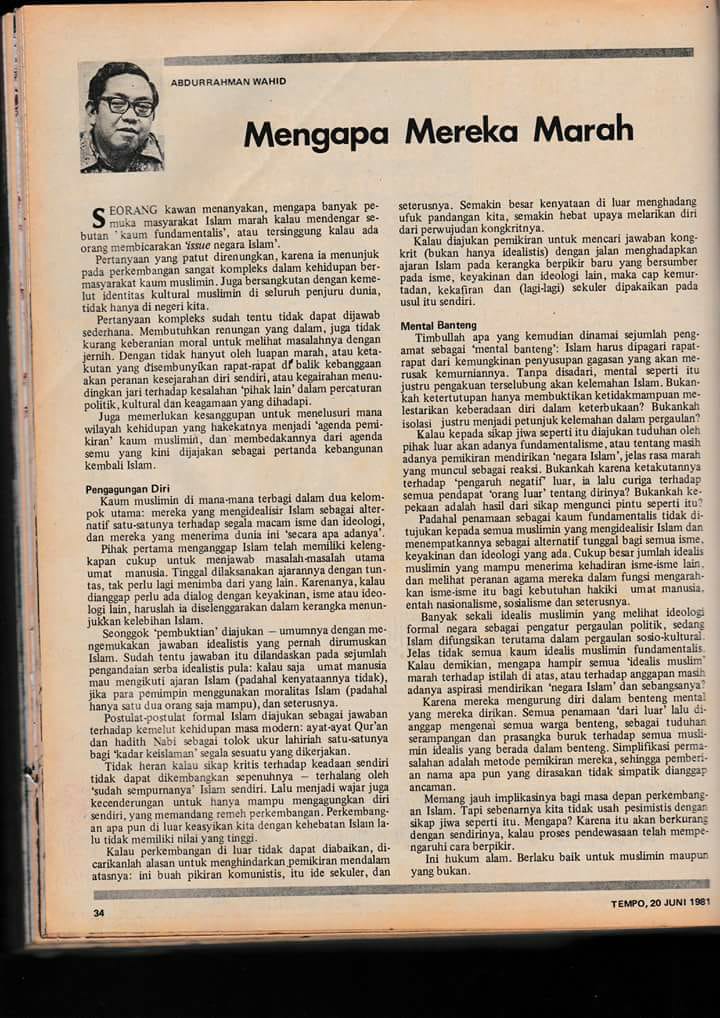 budimandjatmiko's tweet image. Kolom lama Gus Dur