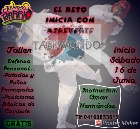 JDB__BOLIVAR's tweet photo. Epa convive aquí te lo tenemos  Fórmate en el Ámbito de las Artes marciales Fundación Jóvenes del Barrio #aprendiendo #@ctivate @gabypm_21 @NicolasMaduro @MPComunas @Greybp https://t.co/tqTssV0M4a