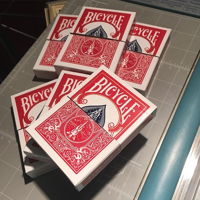 magiChampion's tweet photo. Making Paul Harris Screwed Decks in my “spare time”. I can never keep these in stock, don’t order these just because I posted! #palmermagic #paulharris #farquharfun #shawnfarquhar #cardmagic https://t.co/aqHaG4rzbA https://t.co/dftRV6Y8aR