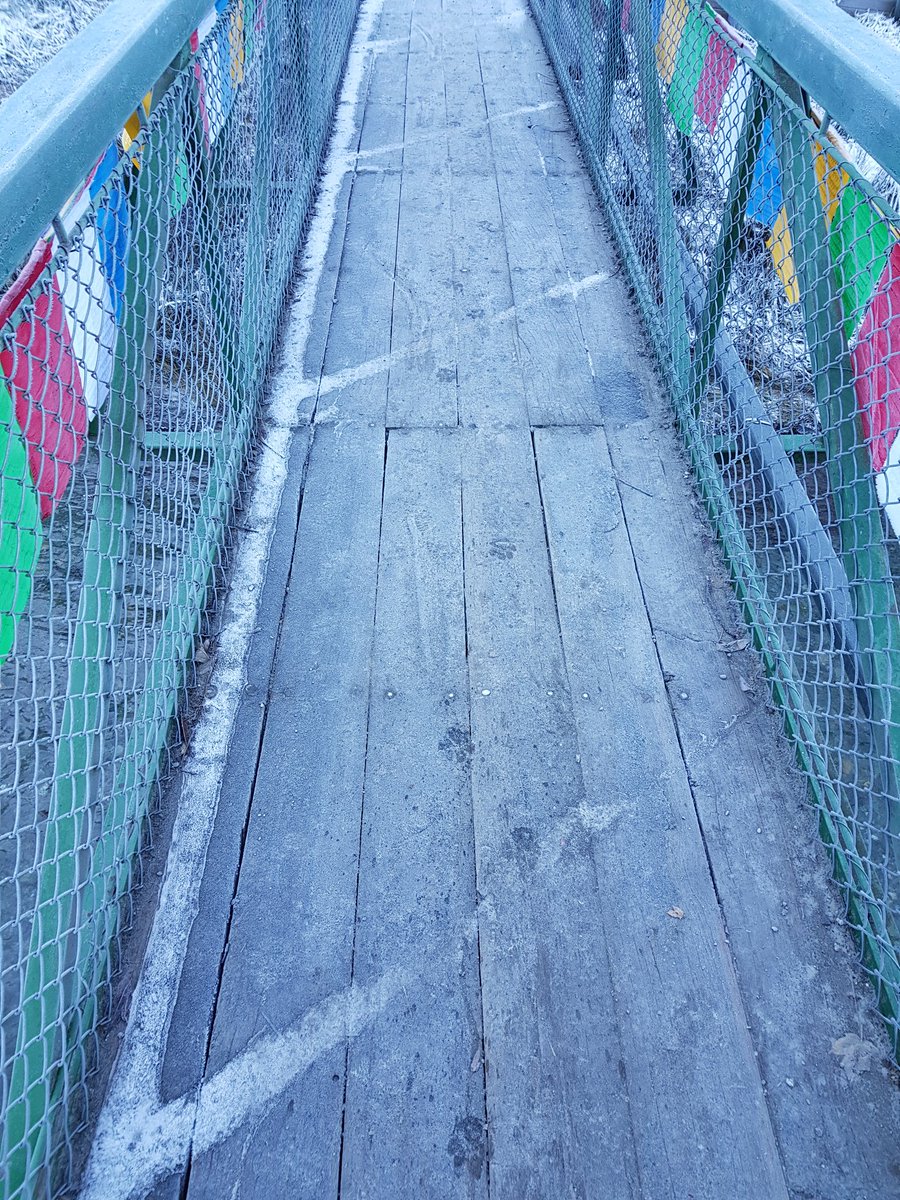 ClimateHouseNZ's tweet photo. A #ThermalBridging bridge from the steel undercarriage with frost in Arrowtown, my life is complete. Go #PassiveHouse https://t.co/XYeurOztTN