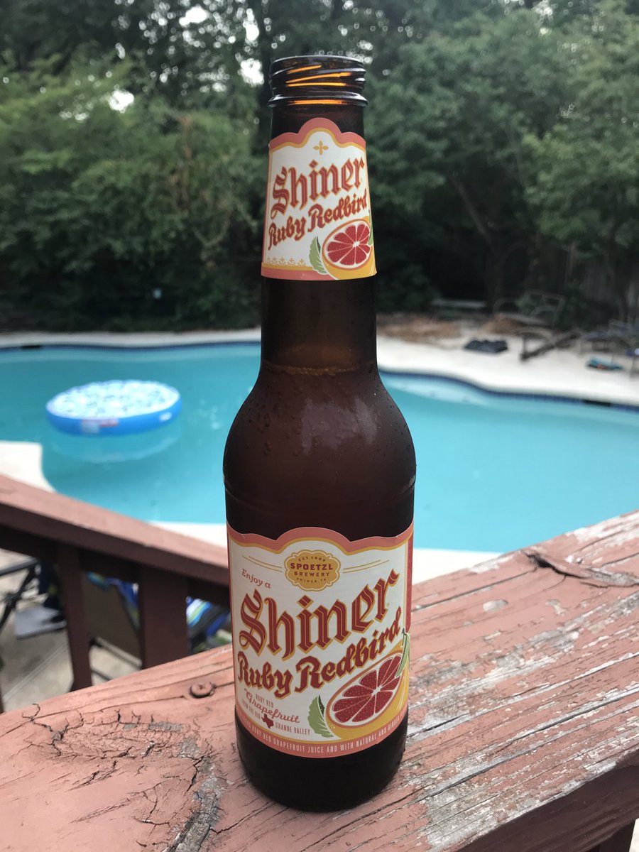 Great way to end a long day. Grilling &amp; <a href="/ShinerBeer/">Shiner Beer</a> out by the pool