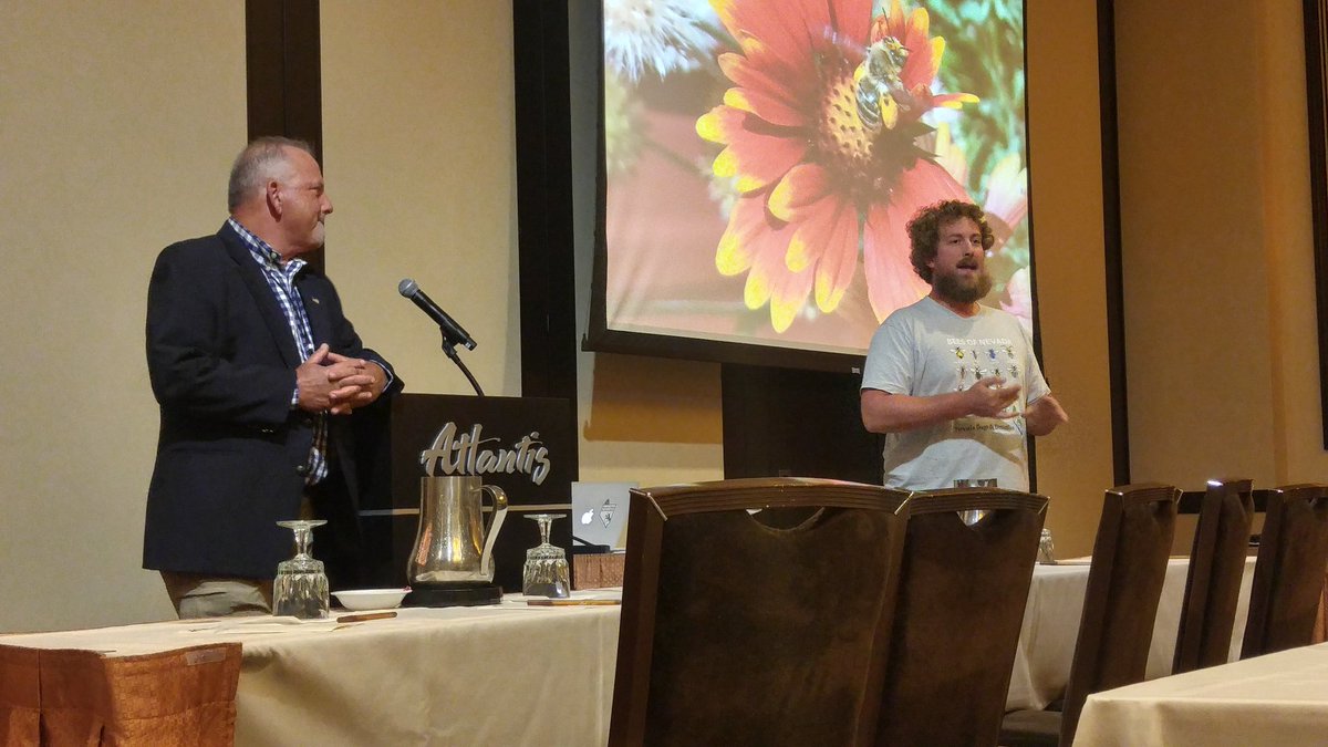 JenniferAHenke's tweet photo. Kevin Burks (right) fielding questions following his plenary talk at #PBESA18. President Brad Higbee looks on as Kevin discusses how to work through the uncertainty in citizen science data. https://t.co/NU6MWg0N2o