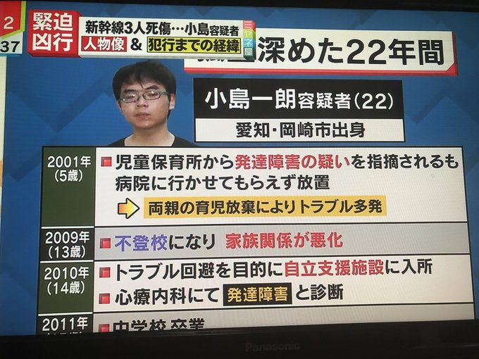 新幹線で無差別殺人した小島一朗容疑者 両親のコメントにネットで非難集まる ヘラヘラしている まるで他人事 反省の色なし なかよし討議