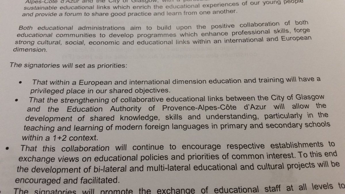 Glasgowlangs's tweet image. We are delighted to be here in Marseille to sign our MOU with our partners and 1+2 is higlighted! @GlasgowCC @IFE_education @ifecosse @maureen0207