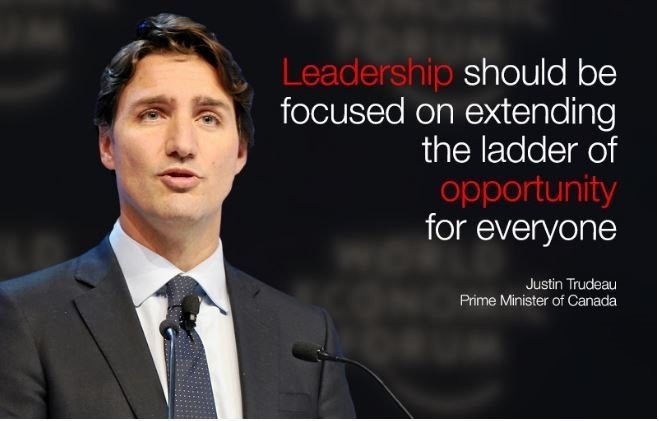 wef's tweet photo. #BestOf: Canadian Prime Minister @JustinTrudeau on what makes a good leader: ‘Do you want to win an argument or change the world?’ https://t.co/1C0JHjabMK https://t.co/06ddavoIw2