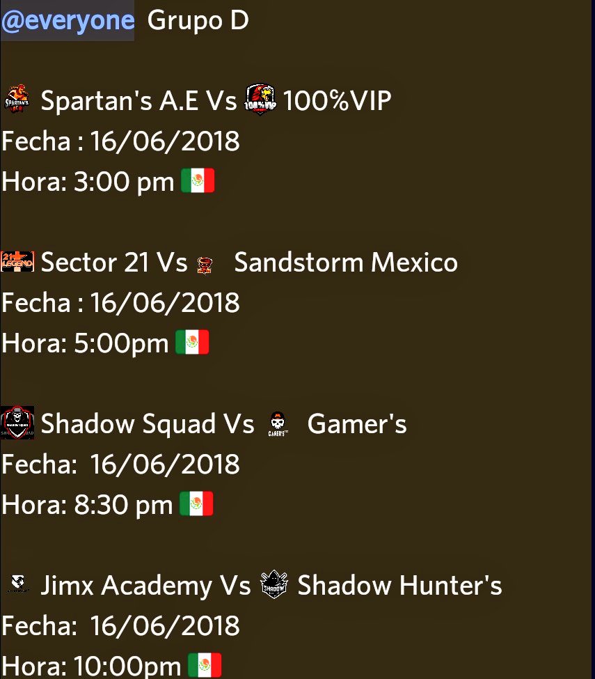 #LEAK #HYPE Leak de DISCORD! @CrowLandARG_ <a href="/NoMercy_2017/">No Mercy</a> <a href="/LotosAzules/">DARAYA ESPORTS</a>  @TeamAzghalors @Puerto_eSports <a href="/MiktlanWarriors/">Miktlan Warriors</a> <a href="/VenonTeam/">TeamVenom</a> <a href="/Latin_World0/">Latin World</a> @FNLWolves <a href="/Gold21Legend_CR/">Gold 21 Legend_CR</a> @RealezaAE_Cr @100VIPeSports @RagnarokTeam_Cr @SandstormMX_ <a href="/SandstormVE/">Adalberto Rodriguez Moreno</a> <a href="/SpartansAE_CR/">Spartan's AE</a> <a href="/ShadowSquadC/">Shadow Squad</a> RT🔃✅