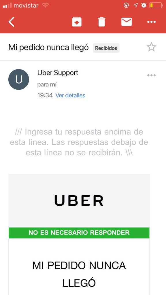 Mathidelavega's tweet photo. Que increíble que hagan tan mal su trabajo! @UberEats_Chile uno pide por mejor y para probar tan “buena” y cómoda aplicación y para ser mi primera vez, fue bastante mala... Una lata que no me hayan reembolsado,!siendo que fue el repartidor quien no llegó... #FUNAR https://t.co/CToGaiiGtD