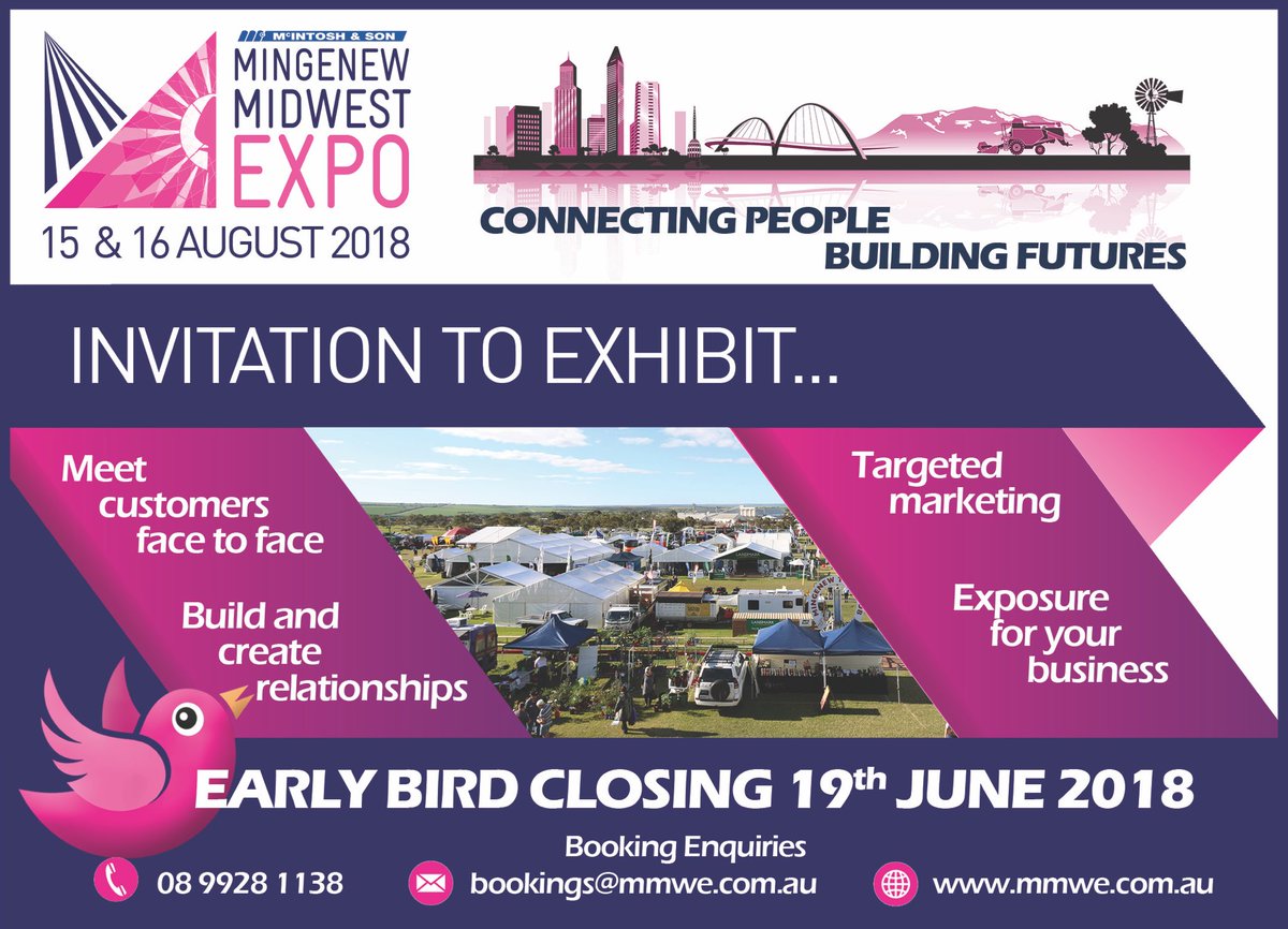 EARLY BIRD BOOKINGS close 19th June - get in now to secure your site! Visit mmwe.com.au/exhibitors for more information