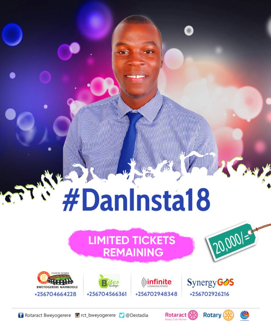 Rotaract Club of Bweyogerere Namboole (@destadia) on Twitter photo Don't miss out on #DanInsta18, grab your ticket now from the following outlets as limited tickets left.
<a href="/BitesCottage/">Bites Cottage</a>
<a href="/InfiniteComUG/">Infinite Communications</a>
<a href="/SynergyGasUg/">Synergy Gas Ltd</a> Don't miss out on #DanInsta18, grab your ticket now from the following outlets as limited tickets left.
<a href="/BitesCottage/">Bites Cottage</a>
<a href="/InfiniteComUG/">Infinite Communications</a>
<a href="/SynergyGasUg/">Synergy Gas Ltd</a>