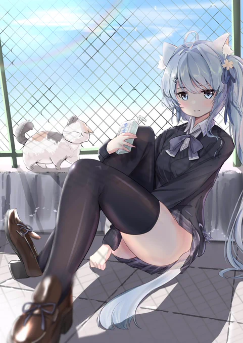 朝潮可愛く描けたにゃん!
#アズールレーン 