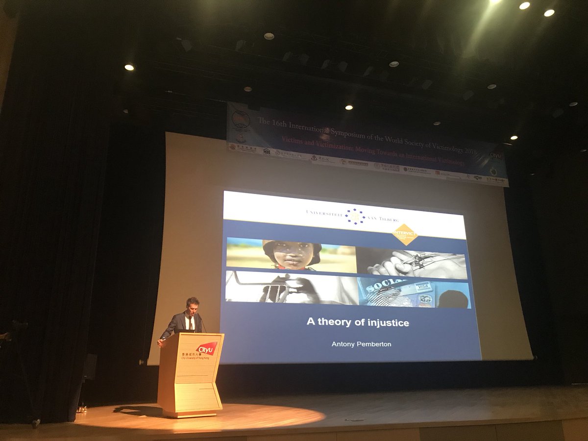 Antony Pemberton delivering plenary session on ‘A theory of Injustice’ at WSV in Hong Kong: justice and injustice are asymmetrical processes