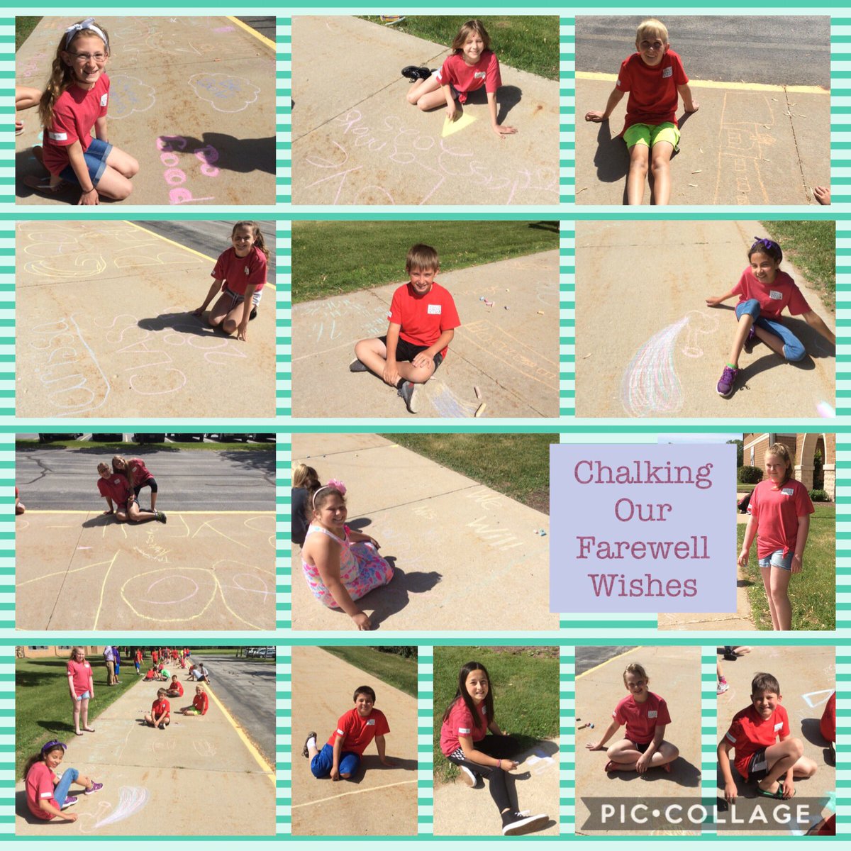 5th Graders chalking their farewell wishes to Lannoye <a href="/MrsNguyen5/">Trisha Nguyen</a> <a href="/PCSD_LN/">Lannoye Elementary</a> #raiderstrong