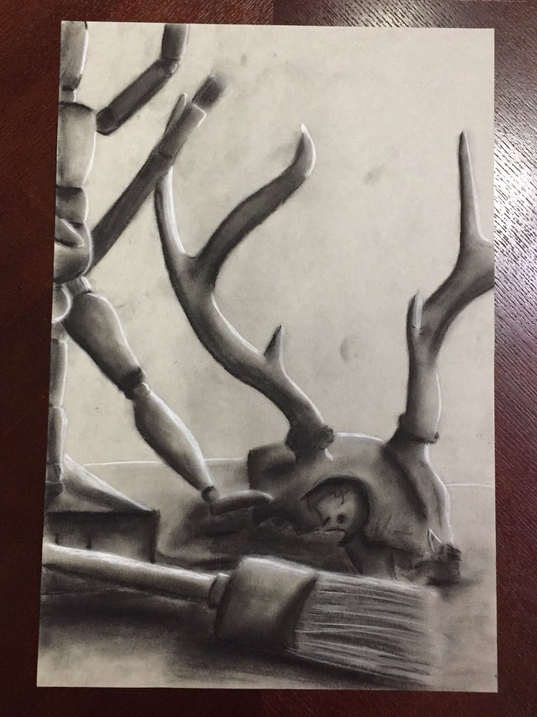 teaganjai's tweet photo. Still Life in charcoal representing #life #death #creation #knowledge 
Love working in charcoal!
#charcoal #drawing #art #project #lovetodraw https://t.co/r6m4mvWany