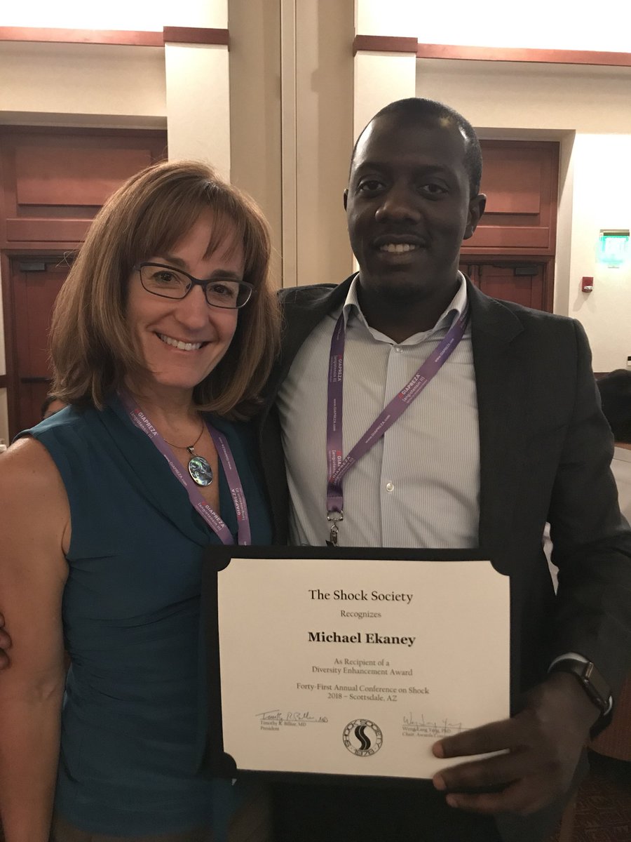 sevansmd's tweet photo. Congrats to Michael Ekaney for his Diversity Enhancncement Research Award!! @ShockSociety #Shock2018 https://t.co/rLL1NzmXDw